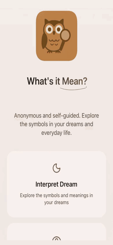 Animated preview of What’s It Mean? in use